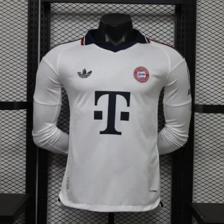 Camiseta Bayern Munich blanca 2026-2027 Manga Larga segunda equipacion versión jugador