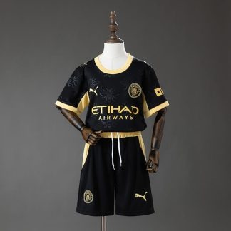 Conjunto Niño Manchester City 2026-2027 Negro Segunda Equipacion