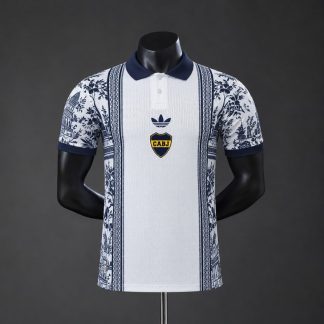 Camiseta Blanca Boca Juniors 2026-2027 Edicion Retro Versión Jugador
