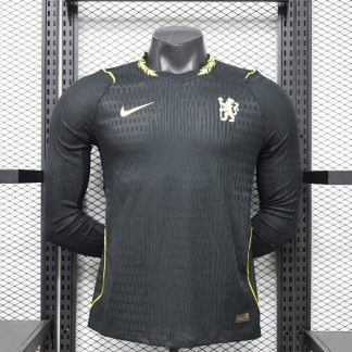 Camiseta Manga Larga Chelsea Negro 2026-2027 Segunda Equipacion Versión Jugador