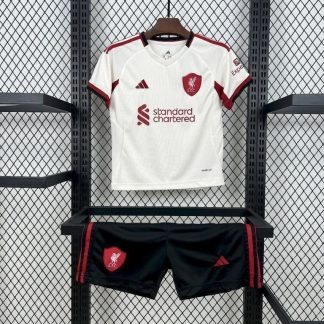 Conjunto Niño Liverpool  2026-2027 Blanco Segunda Equipacion