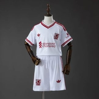 Conjunto Niño Liverpool Blanco 2026-2027 Segunda Equipacion