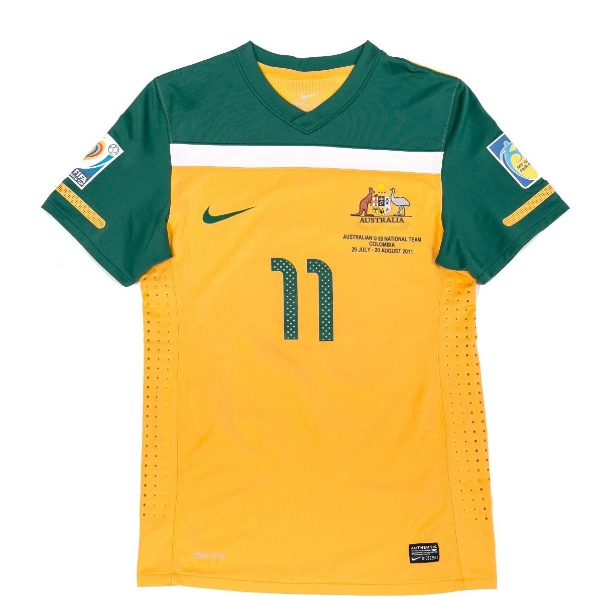 Primera equipación de Australia 2010