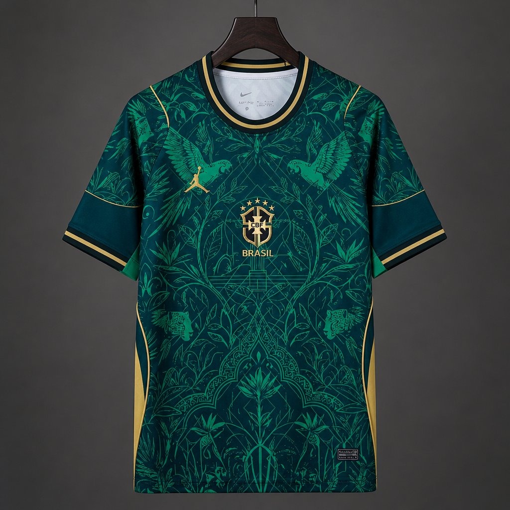 Camiseta Brasil X Jordan 2026-2027 Verde Edicion Especial Version Fan