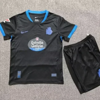 Conjunto Niño Deportivo de la Coruna 2026-2027 Negro Segunda Equipacion