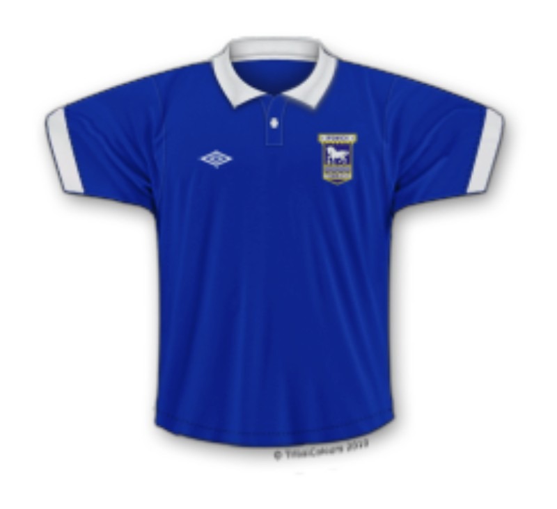 Primera equipación de Ipswich Town 76-77