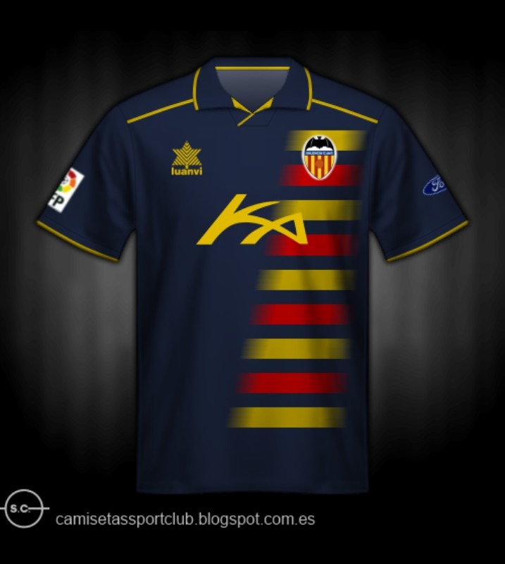 Segunda equipación de Valencia CF 97-98