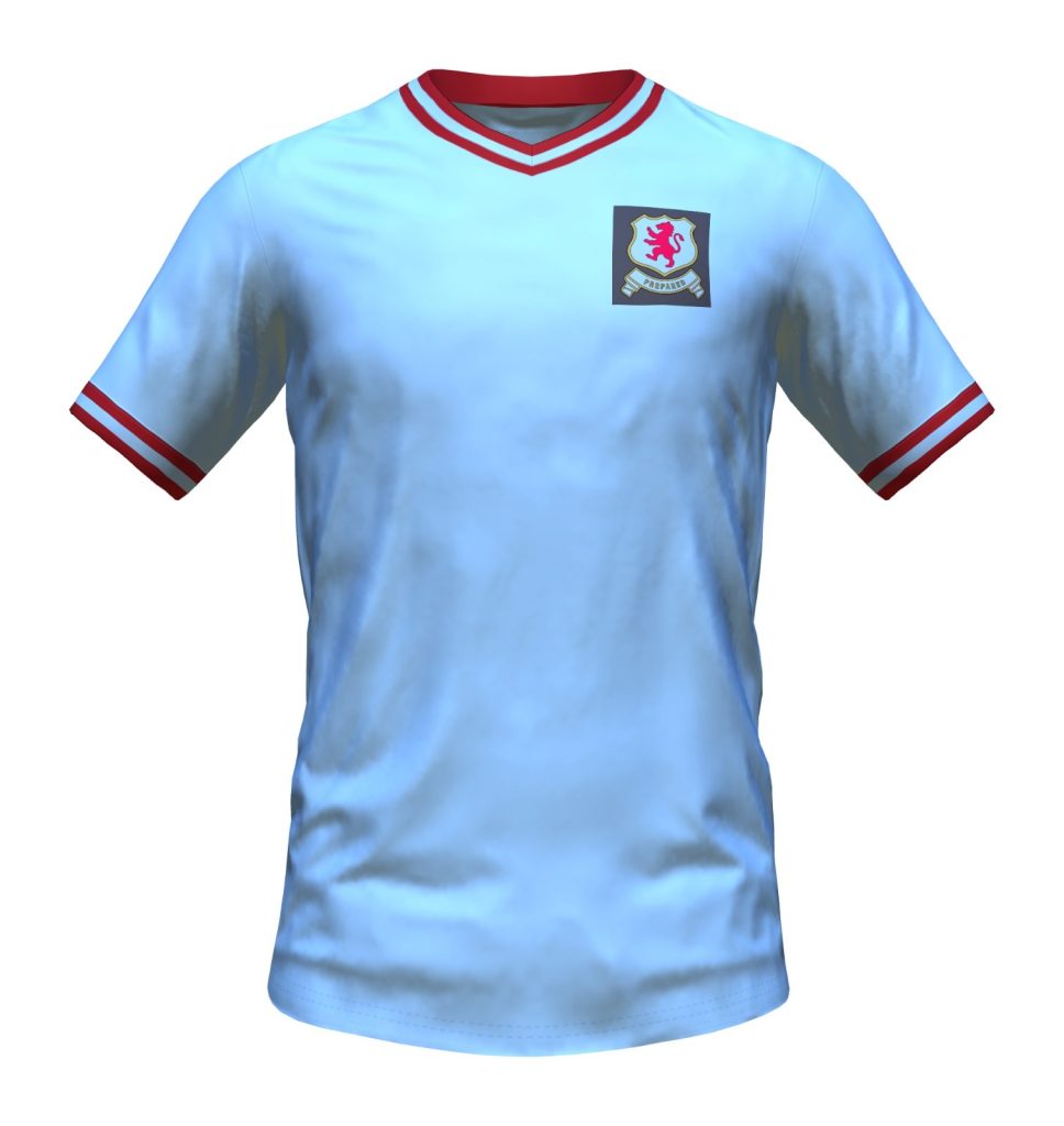 Segunda equipación de Aston Villa 56-57