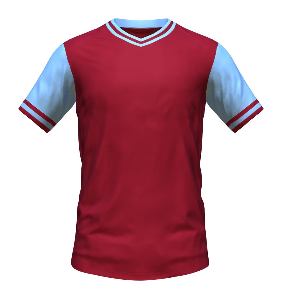 Primera equipación de Aston Villa 56-57