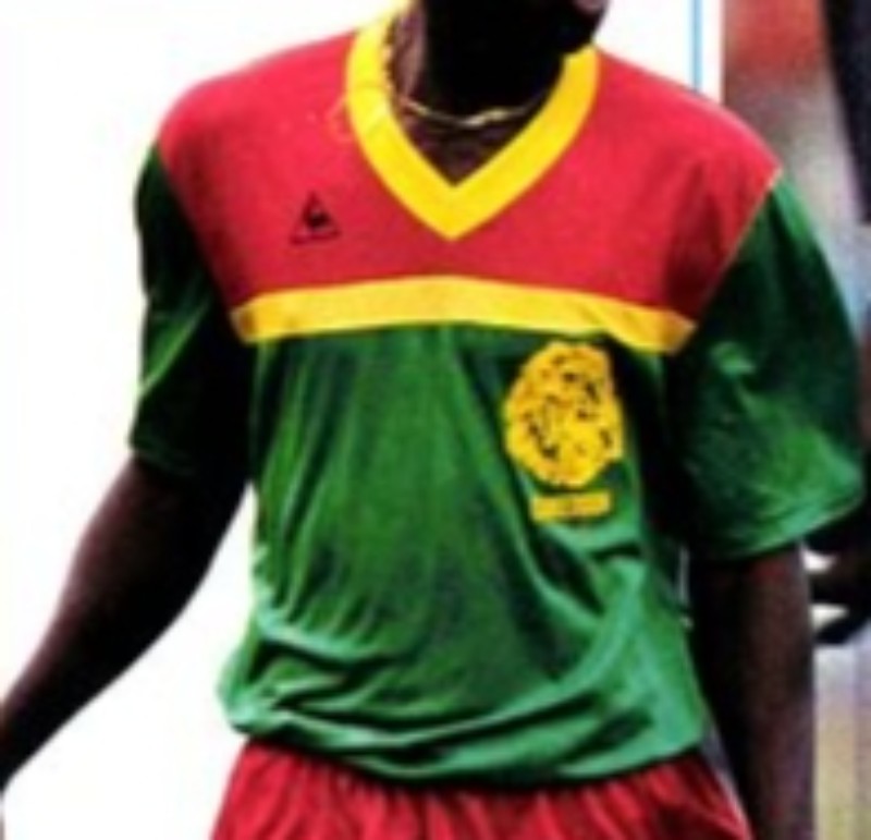 Primera equipación de Camerún 1987
