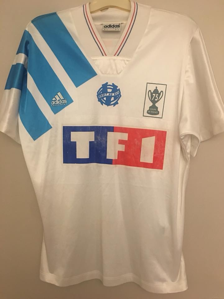 Primera equipación de Olympique de Marsella 91-92