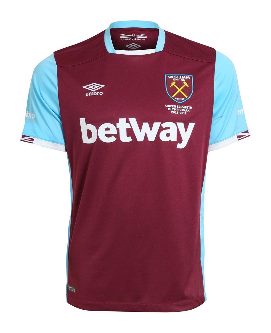Primera equipación de West Ham United 16-17