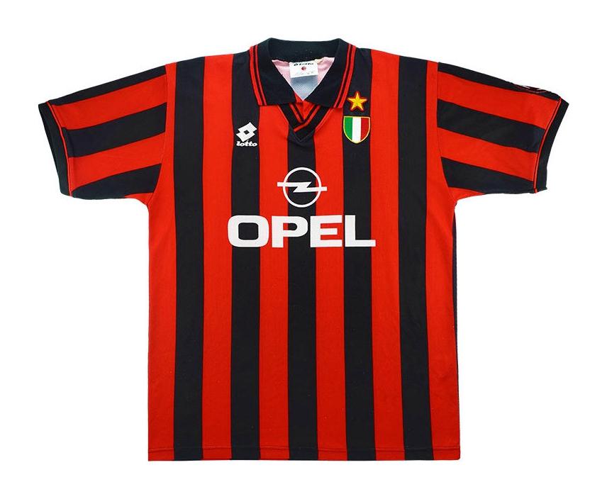 Primera equipación de Milan 96-97