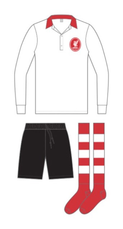 Segunda equipación de LiverpoolFC 56-57