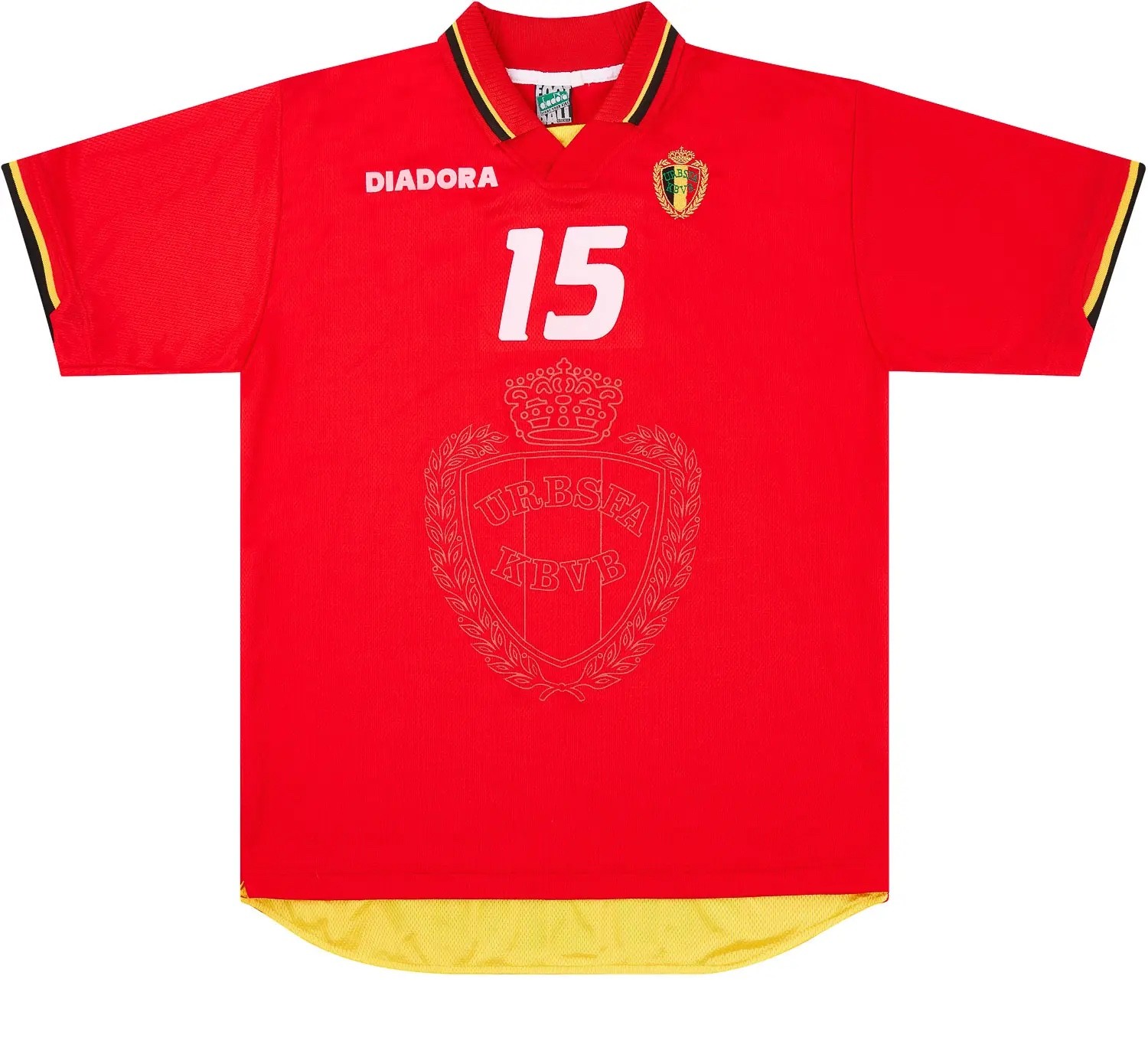 Primera equipación de Bélgica 1996
