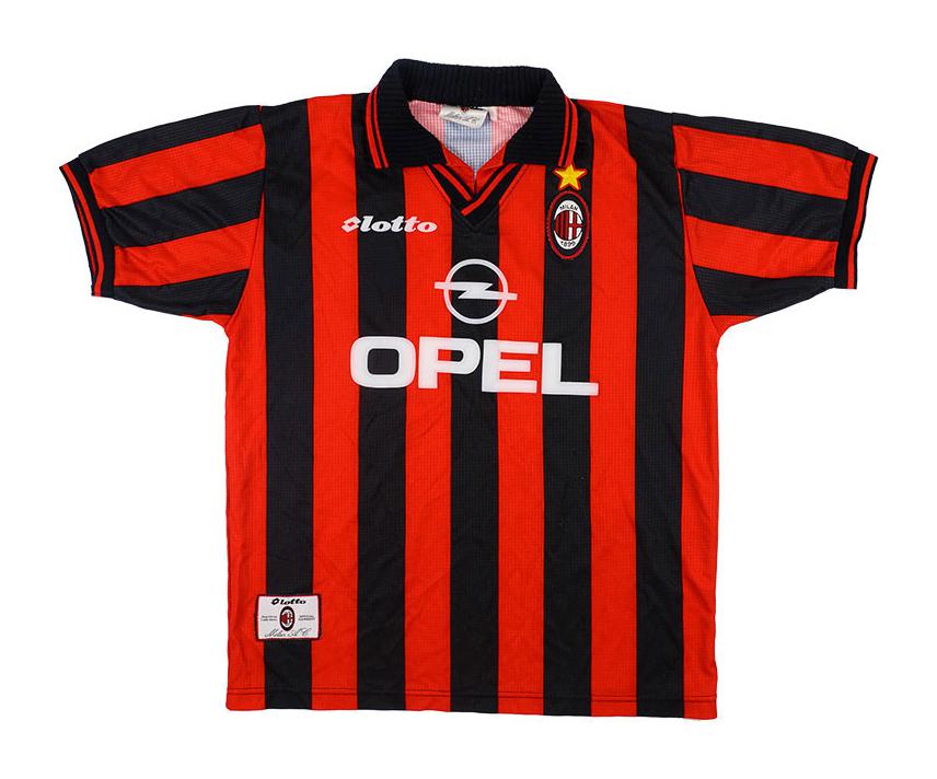 Primera equipación de Milan 97-98