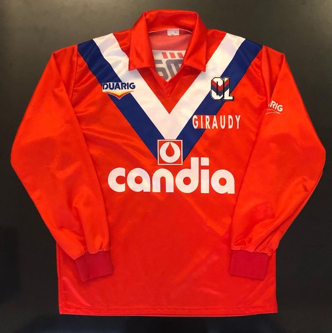 Segunda equipación de Olympique de Lyon 90-91