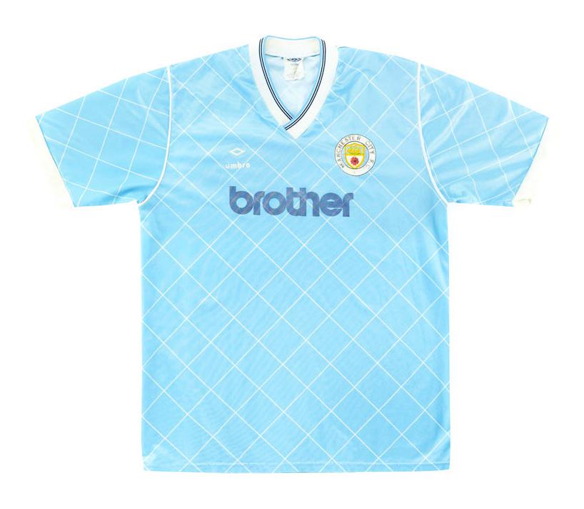 Primera equipación de Man City 87-88