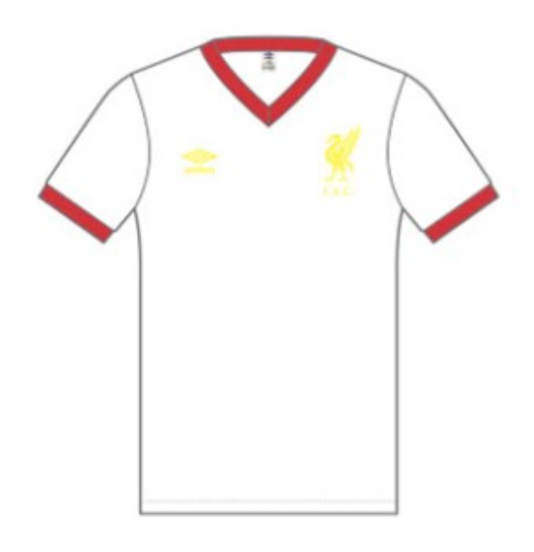 Segunda equipación de LiverpoolFC 76-77