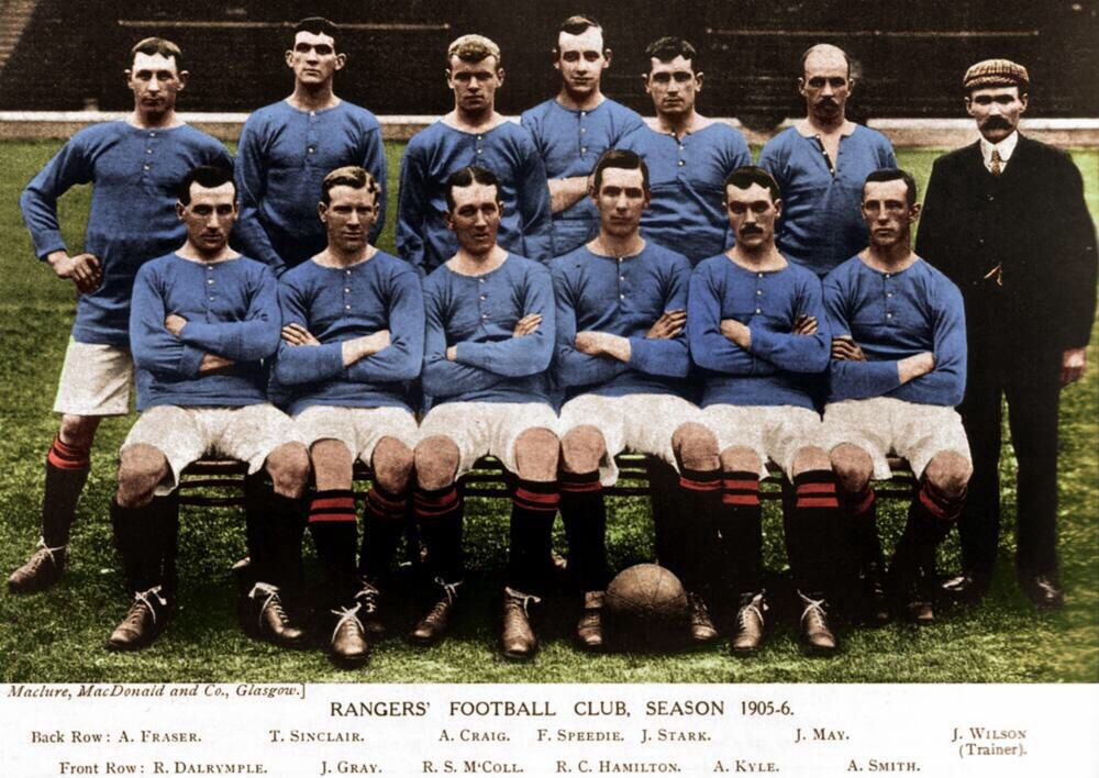 Primera equipación de Glasgow Rangers 1905-06