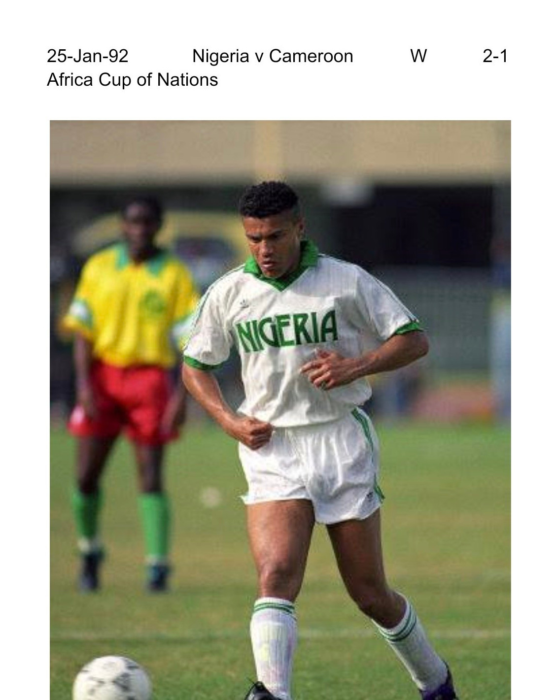 Nigeria 1992 Visitante 2