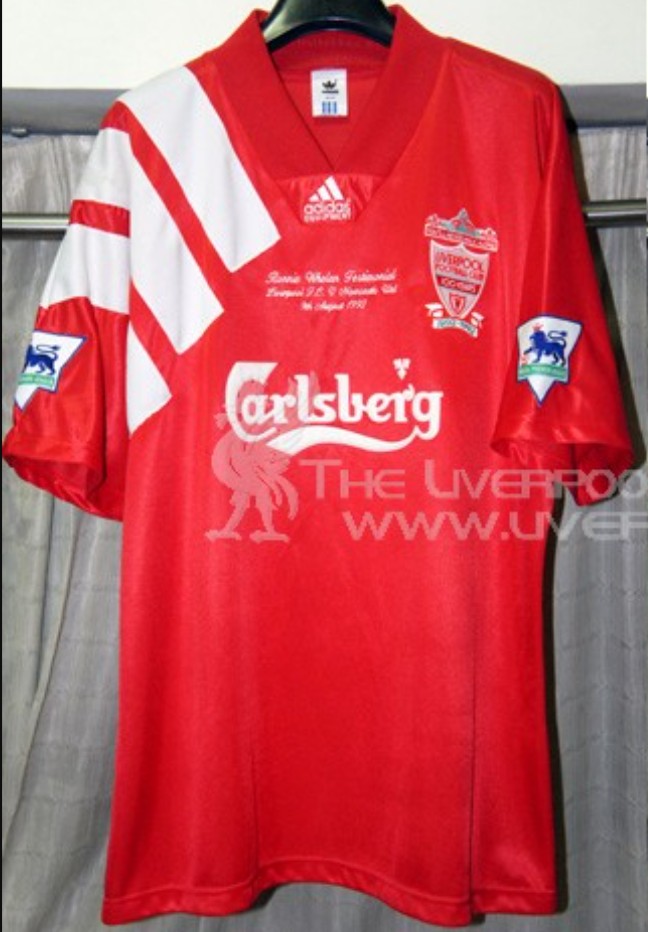 Primera equipación de LiverpoolFC 92-93