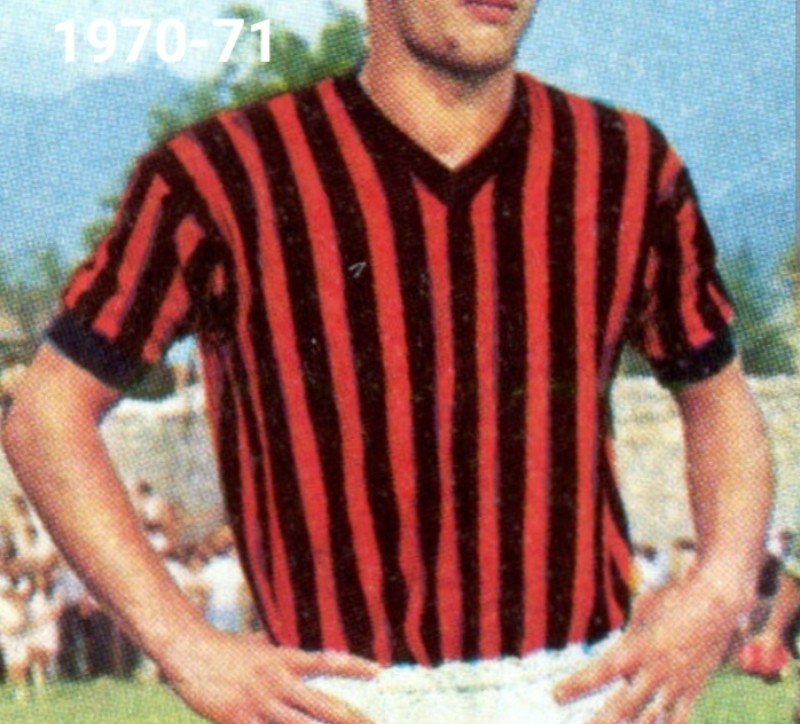 Primera equipación de Milan 70-71