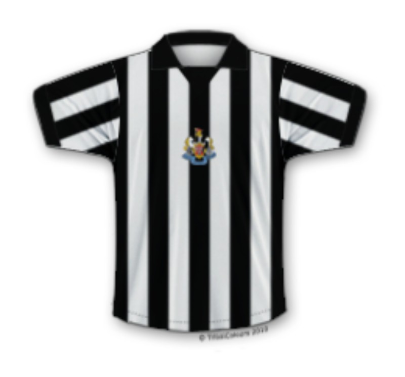 Primera equipación de Newcastle 75-76
