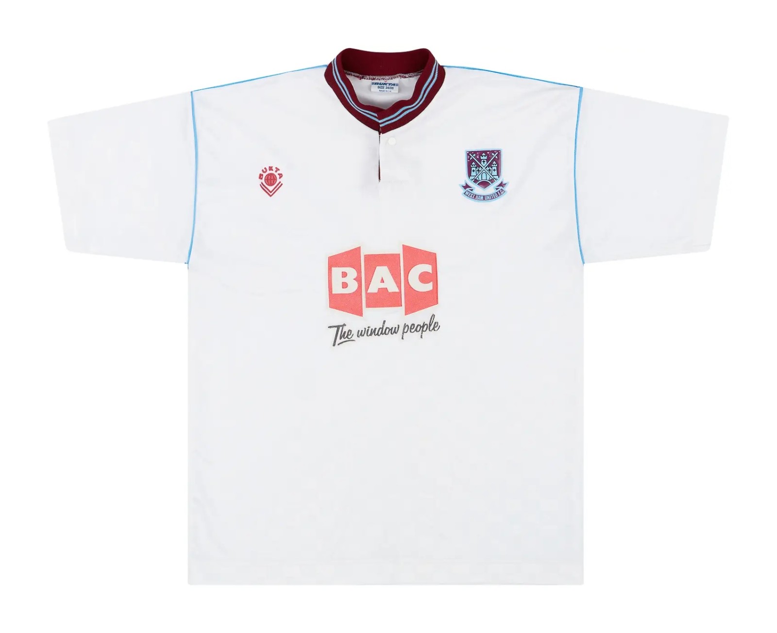Segunda equipación de West Ham United 89-90